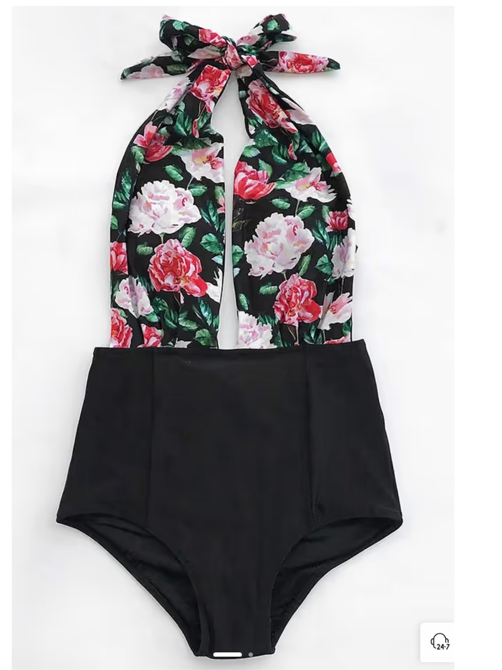 CupShe swimsuit Floral Halter One-Piece Swimsuit Look Up to the sky halter